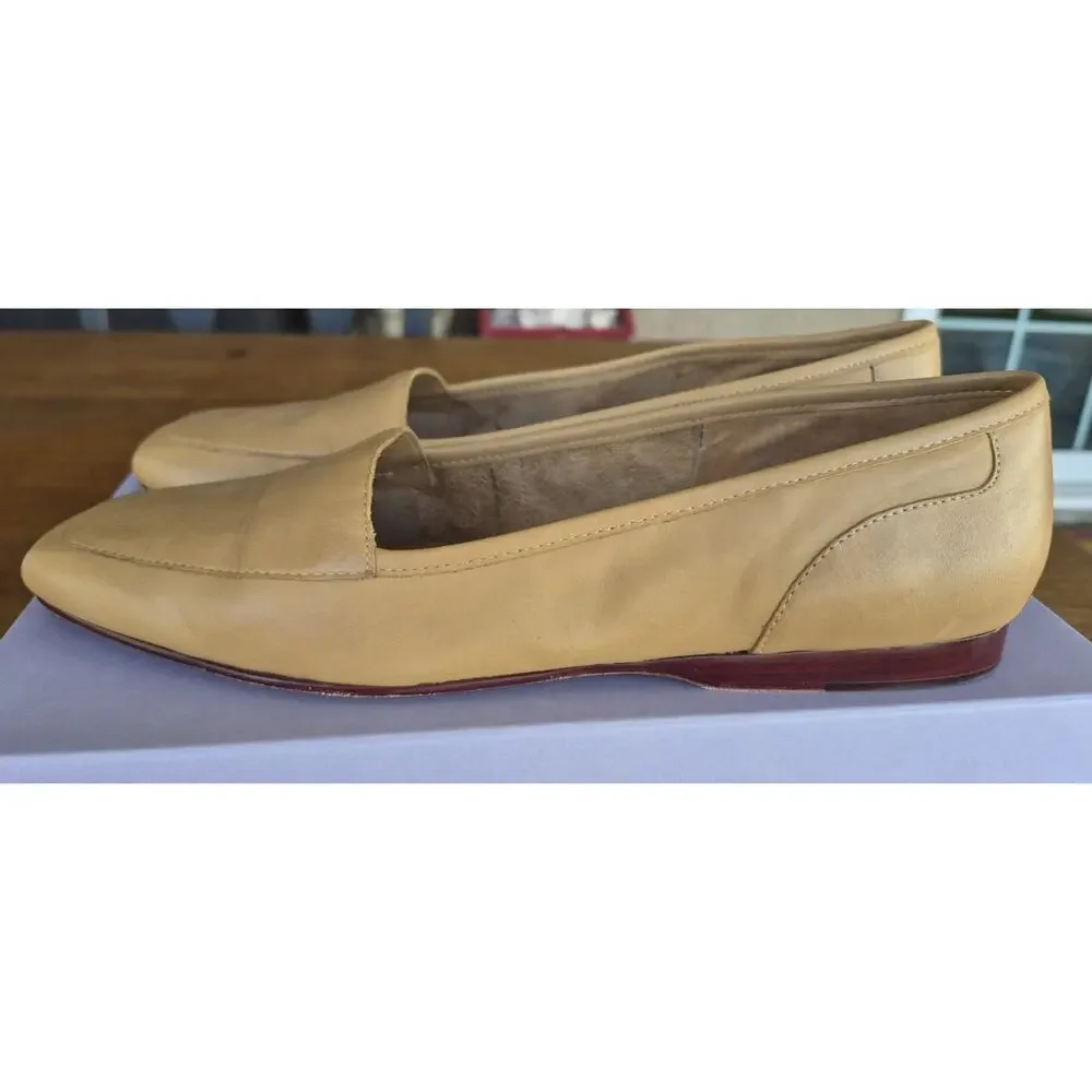 Enzo Angiolini Liberty Leather Loafers in Cream Slip On Flats Size 9